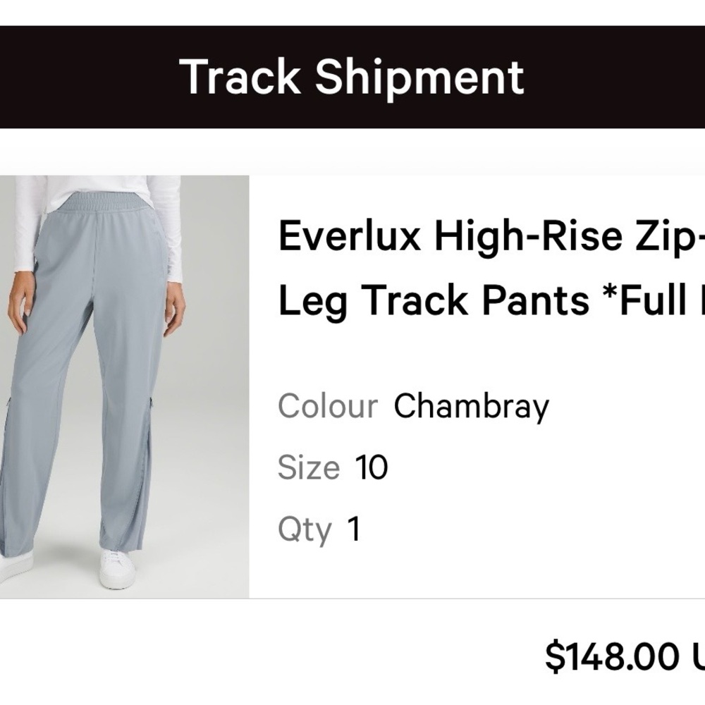 Lululemon Everlux High-Rise Zip-Leg Track Pants - Chambray
